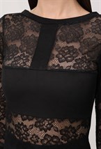 Лонгслив Нуар кружевной - фото 115643