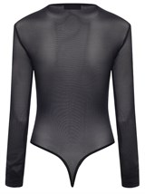 Боди в сетку со вставкой из кожи - фото 115744