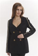 Жакет черный с воланами - фото 116299