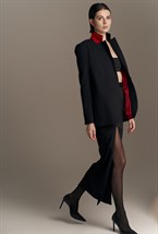 Жакет черный с декором цветы на магнитах - фото 116352