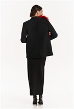 Жакет черный с декором цветы на магнитах - фото 116366