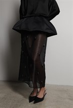 Юбка миди с - жемчугом - фото 117197