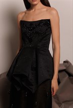 Корсет с баской расшитый стразами - фото 117204