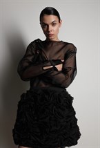 Юбка шорты из органзы - фото 117287