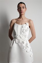 Платье мини - с цветами - фото 117316