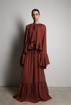 Костюм шифоновый юбка макси и блуза - фото 117382