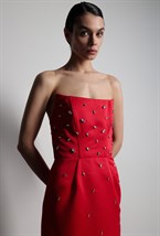 Платье миди со стразами - фото 117403