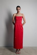 Платье миди со стразами - фото 117406