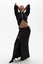 Макси юбка с россыпью мини пайеток - фото 117754