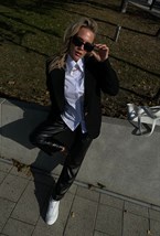 Брюки из эко-кожи - фото 118490