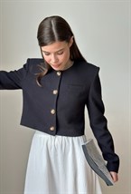 Жакет из твида укороченый - фото 118548