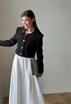 Жакет из твида укороченый - фото 118550