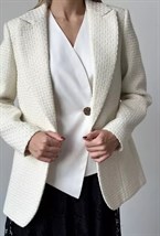 Жакет с акцентной пуговицей ivory - фото 118557