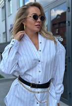 Рубашка из хлопка в полоску - фото 118641