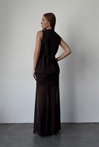 Юбка макси в цвете шоколад - фото 118716