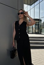 Юбка макси из мягкого твида Black - фото 118722