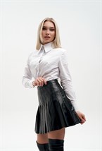 Юбка-плиссе из эко-кожи - фото 118753