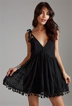 Мини-сарафан из хлопка на завязках - фото 118852