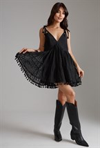 Мини-сарафан из хлопка на завязках - фото 118857