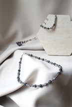 Колье серый минимализм - фото 118973