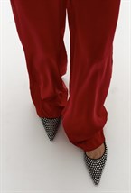 Брюки-Love из альтернативного шелка на резинке - фото 118986