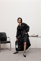 Платье макси из поплина - фото 119671