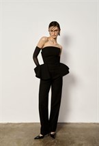 Черный льняной корсет - фото 119744