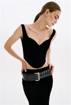 Бархатный корсетный топ - фото 119768