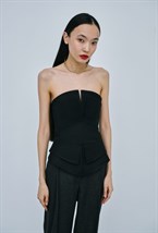 Корсетный топ с баской - фото 119777