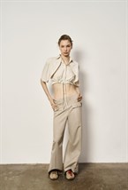 Укороченная льняная рубашка edie - фото 119970