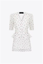 Блуза с цветочным авторским принтом - фото 120109