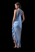 Голубое платье в горох - фото 120326