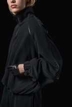 Худи-анорак с кожаной окантовкой - фото 120393