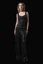 Черный атласный корсет на молнии - фото 120430