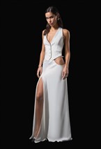 Белый жилет с корсетной спиной - фото 120453