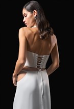 Белый жилет с корсетной спиной - фото 120454