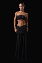 Шелковая драпированная юбка - фото 120473