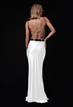 Белая юбка из вискозы со шлевками - фото 120492