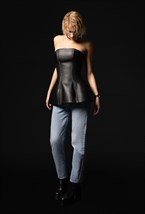 Кожаный корсет с баской - фото 120549