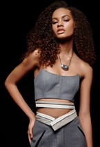 Серый корсет в полоску - фото 120589