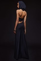 Черная трикотажная юбка макси - фото 120611