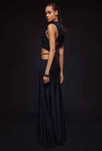 Черная трикотажная юбка макси - фото 120612