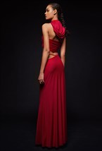 Красная трикотажная юбка макси - фото 120629