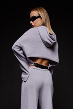 Серое худи из кашемира - фото 120640