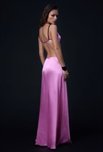 Розовая юбка макси асимметричного кроя - фото 120735