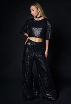 Брюки карго из пайеток - фото 120766