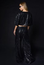 Брюки карго из пайеток - фото 120767