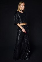 Брюки карго из пайеток - фото 120768