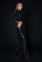 Брюки карго из пайеток - фото 120770