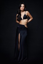 Черная юбка макси асимметричного кроя - фото 120801